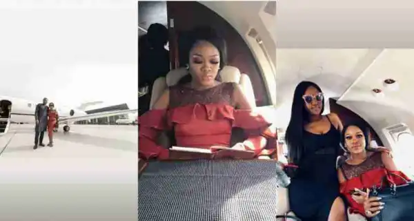 #BBNaija: Cee-c shares more private jet photos with Davido & his girlfriend, Chioma